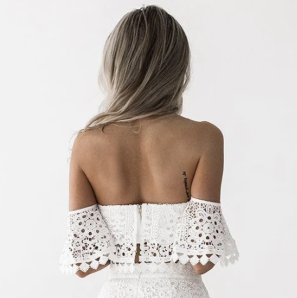 Two Sisters Celine Top White Size 4 Off The Shoulder - Picture 3 of 12